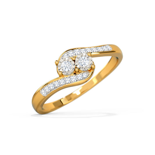 Miracle Plate Diamond Wave Ring