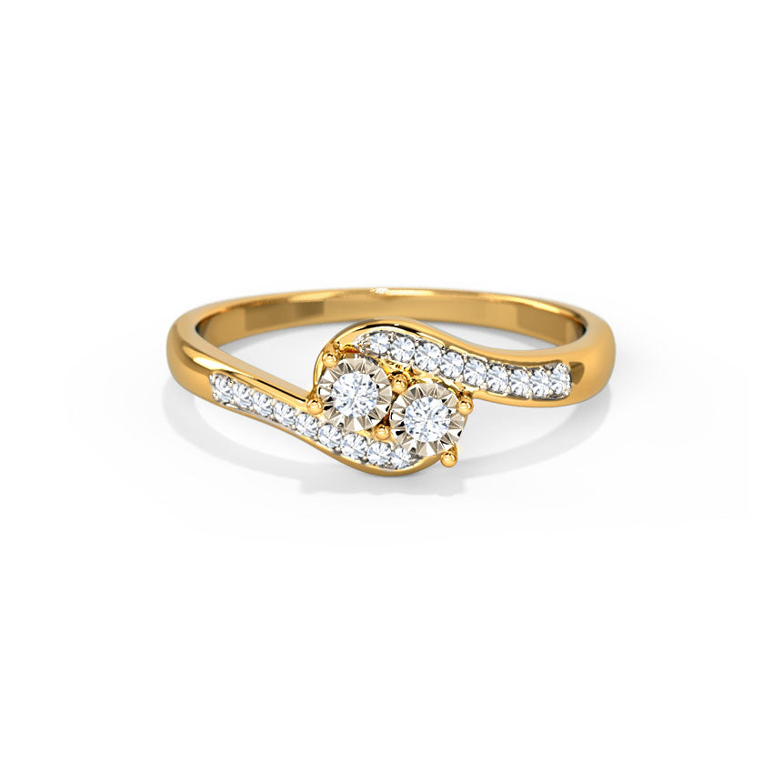 Miracle Plate Diamond Wave Ring