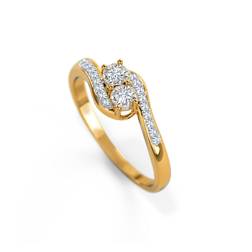 Miracle Plate Diamond Wave Ring
