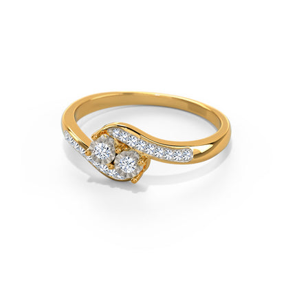 Miracle Plate Diamond Wave Ring