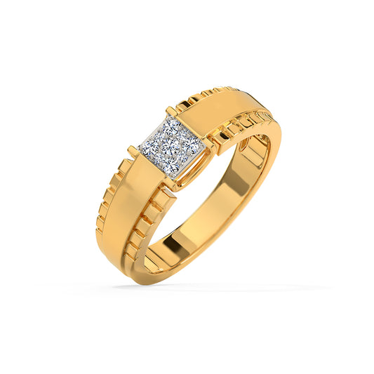 Sophisticated Linear Diamond Men's Ring