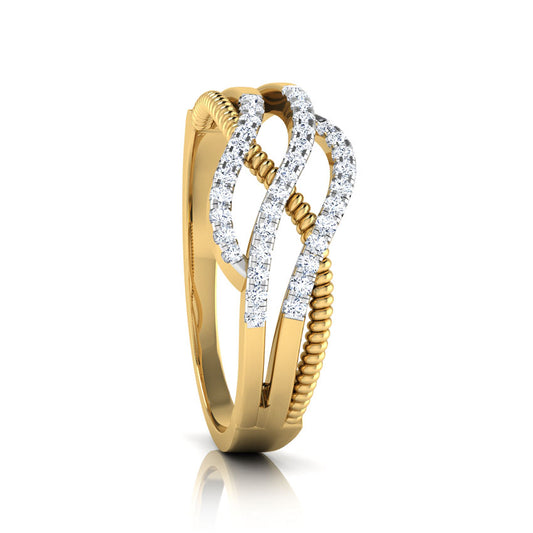 Ava Cabled Diamond Band