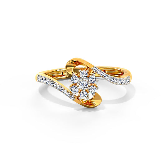 Curled Floret Diamond Ring