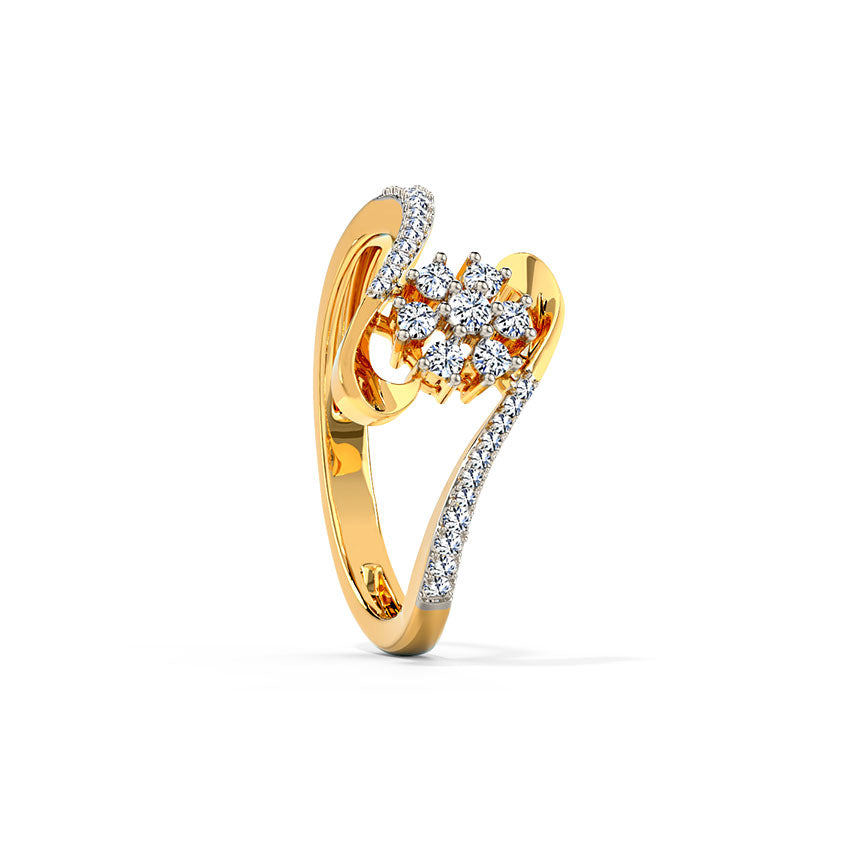 Curled Floret Diamond Ring
