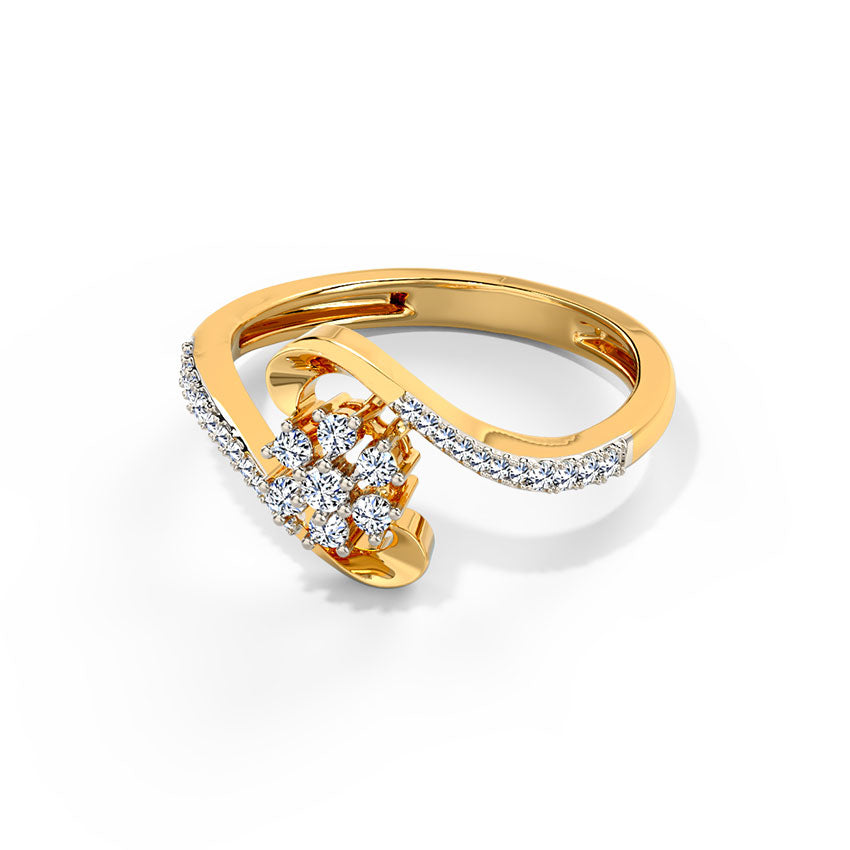 Curled Floret Diamond Ring