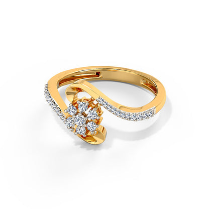 Curled Floret Diamond Ring