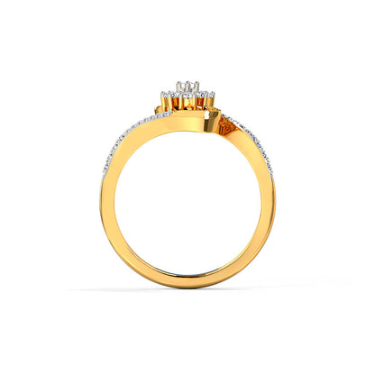 Curled Floret Diamond Ring