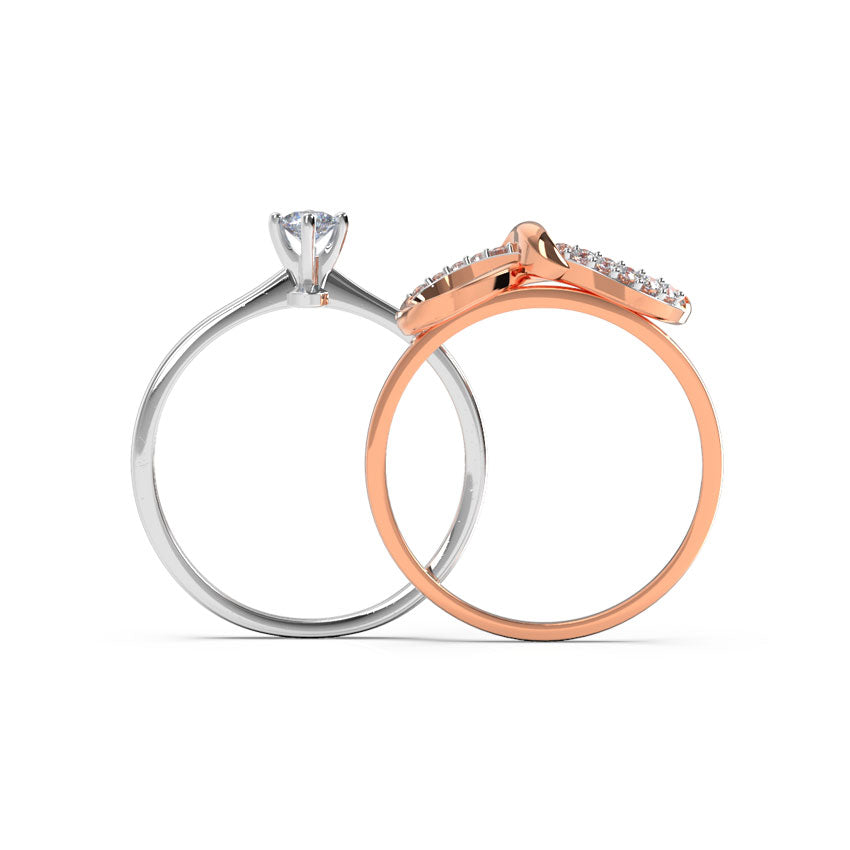 Entwined Infinity Twin Diamond Rings