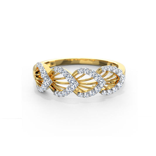 Ciana Petal Overlapped Diamond Band
