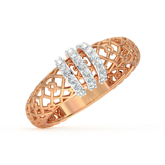 Line Mesh Diamond Ring