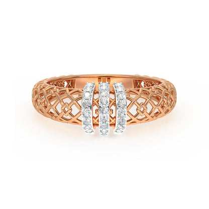 Line Mesh Diamond Ring