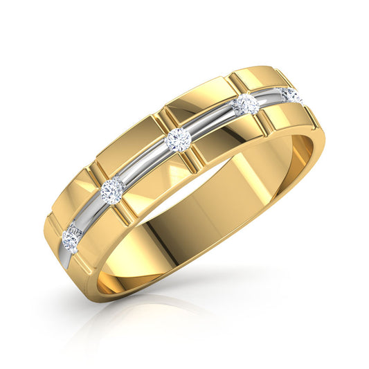 Aidan Grooved Diamond Band