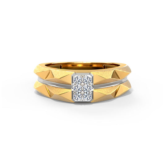 Sparkling Rectangular Diamond Ring for Men