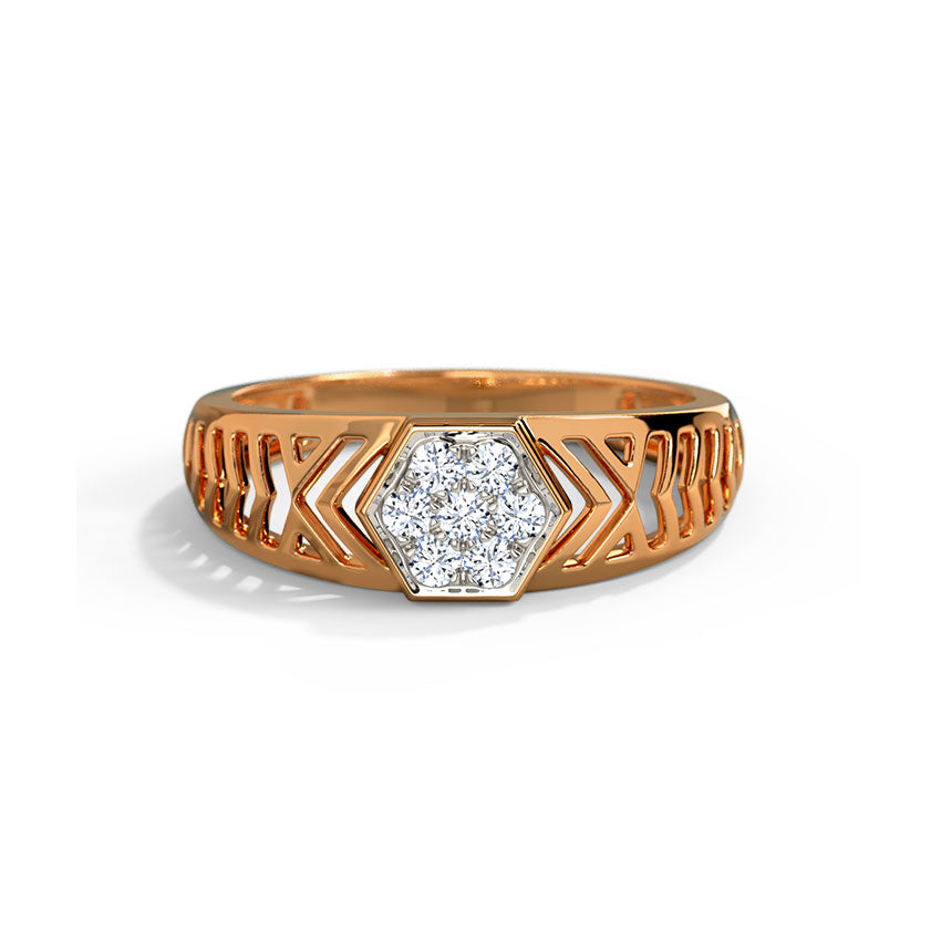 Geometric Floral Diamond Ring