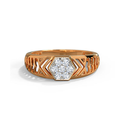 Geometric Floral Diamond Ring