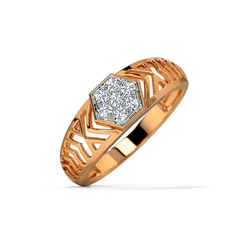 Geometric Floral Diamond Ring