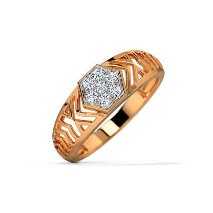 Geometric Floral Diamond Ring