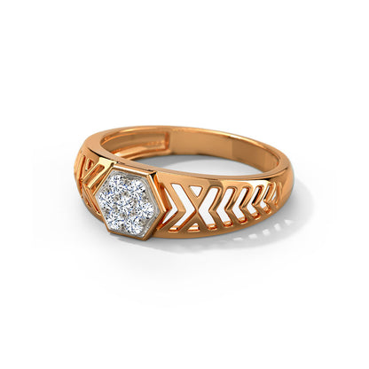 Geometric Floral Diamond Ring