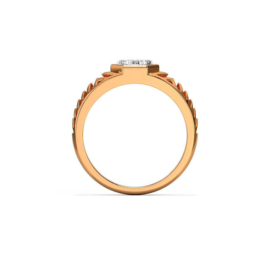 Geometric Floral Diamond Ring