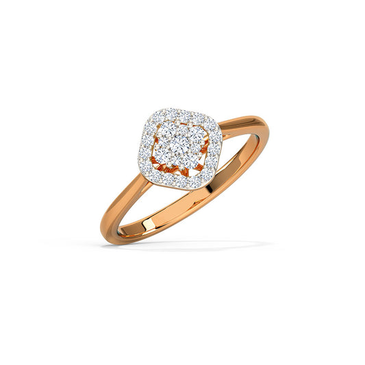 Miranda Quadruple Halo Diamond Ring