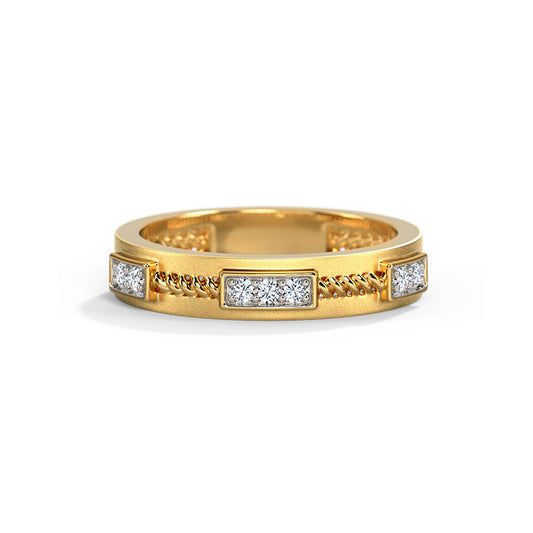 Modern Net Diamond Ring