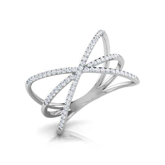 Cross Bow Diamond Criss Cross Ring