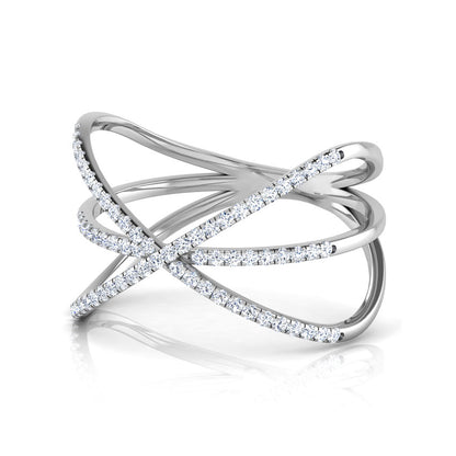 Cross Bow Diamond Criss Cross Ring