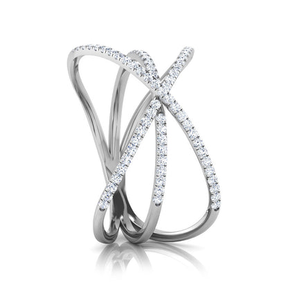 Cross Bow Diamond Criss Cross Ring