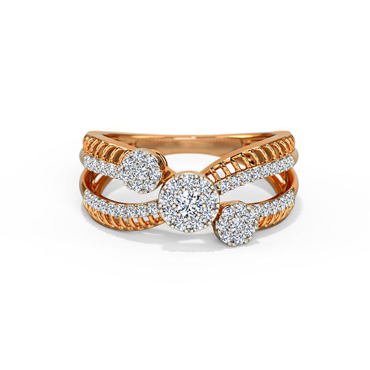 Tulip Flower Diamond Ring