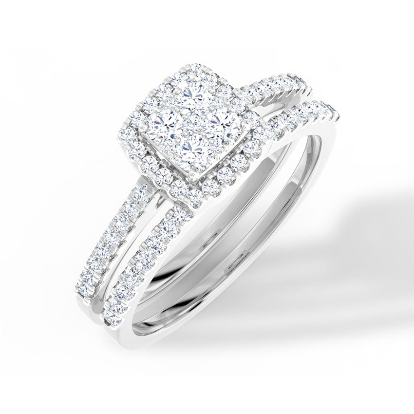 Flame Diamond Bridal Ring Set
