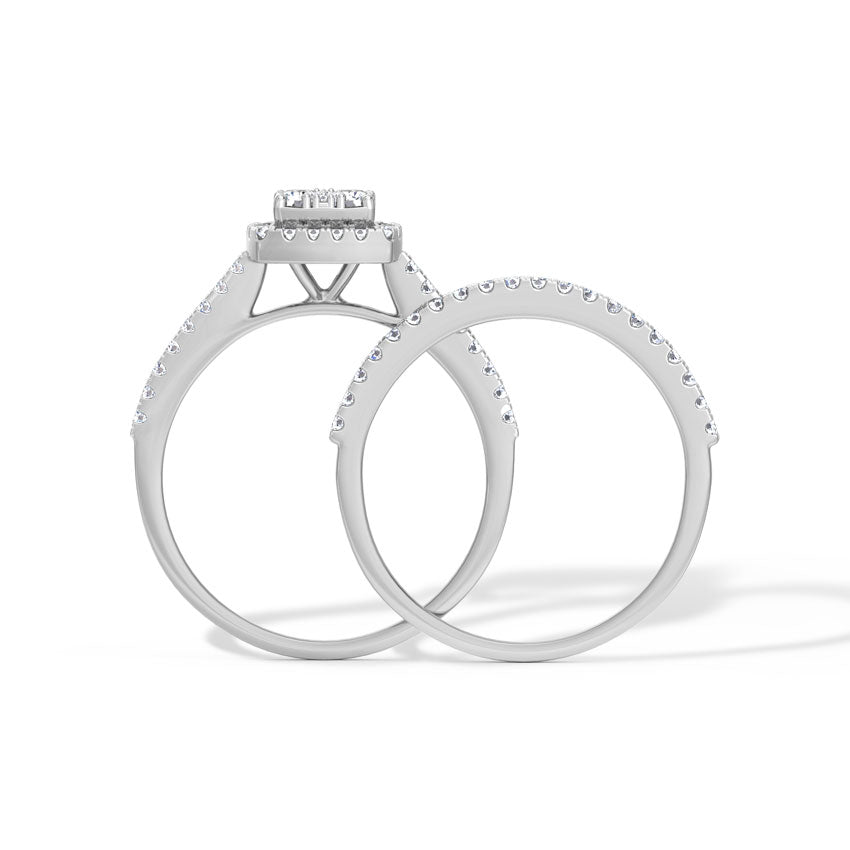 Flame Diamond Bridal Ring Set
