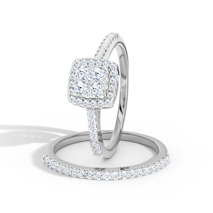 Flame Diamond Bridal Ring Set