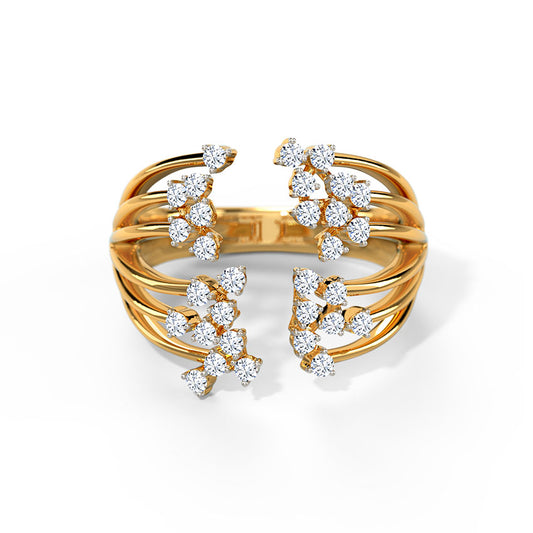 Swirling Cluster Diamond Ring