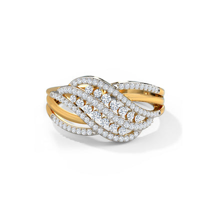 Twig Crossover Diamond Ring