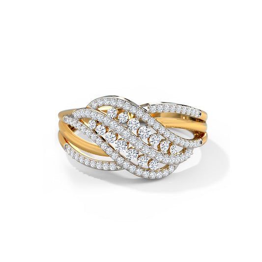 Twig Crossover Diamond Ring