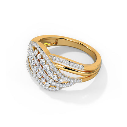 Twig Crossover Diamond Ring