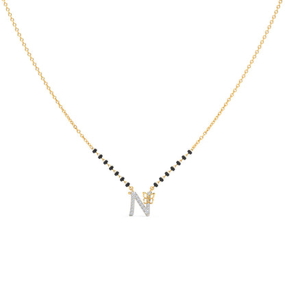 Fluttering Alphabet C Diamond Mangalsutra