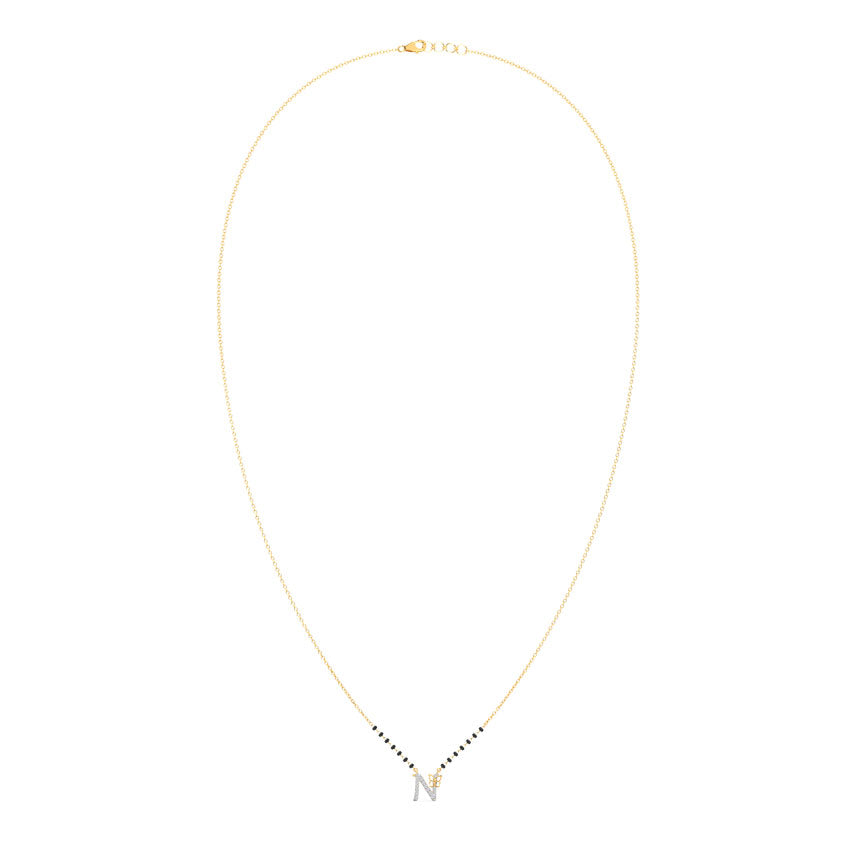 Fluttering Alphabet C Diamond Mangalsutra