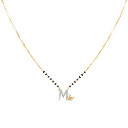 Fluttering Alphabet L Diamond Mangalsutra