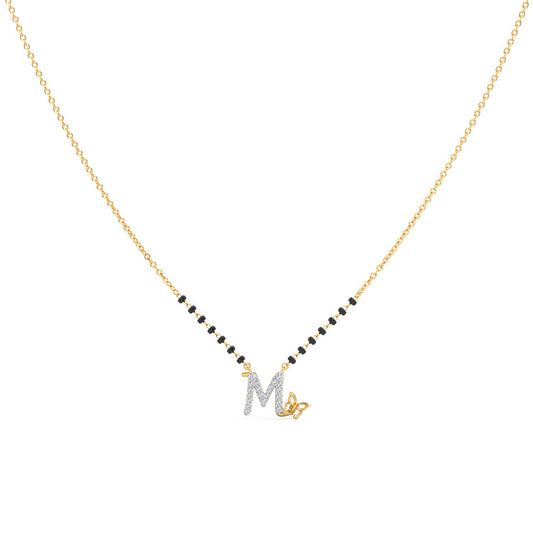 Fluttering Alphabet L Diamond Mangalsutra