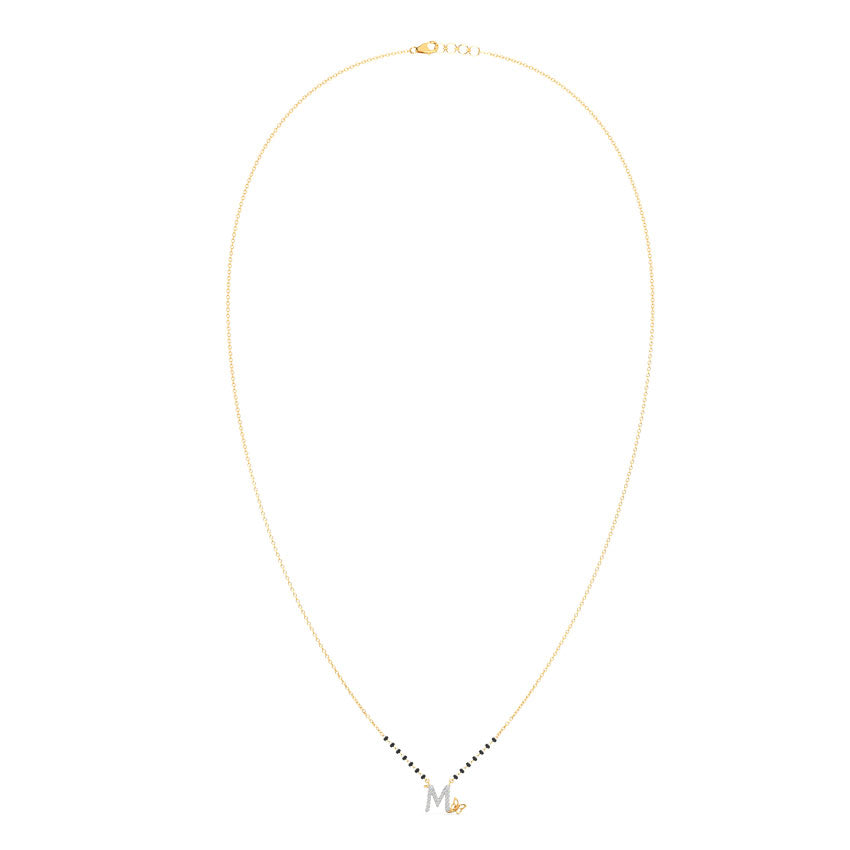 Fluttering Alphabet L Diamond Mangalsutra