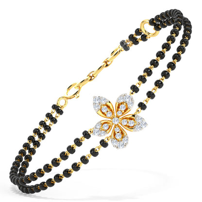 Floral Diamond Mangalsutra Bracelet