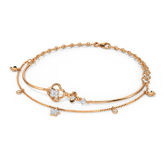 Glistening Clover Diamond Bracelet
