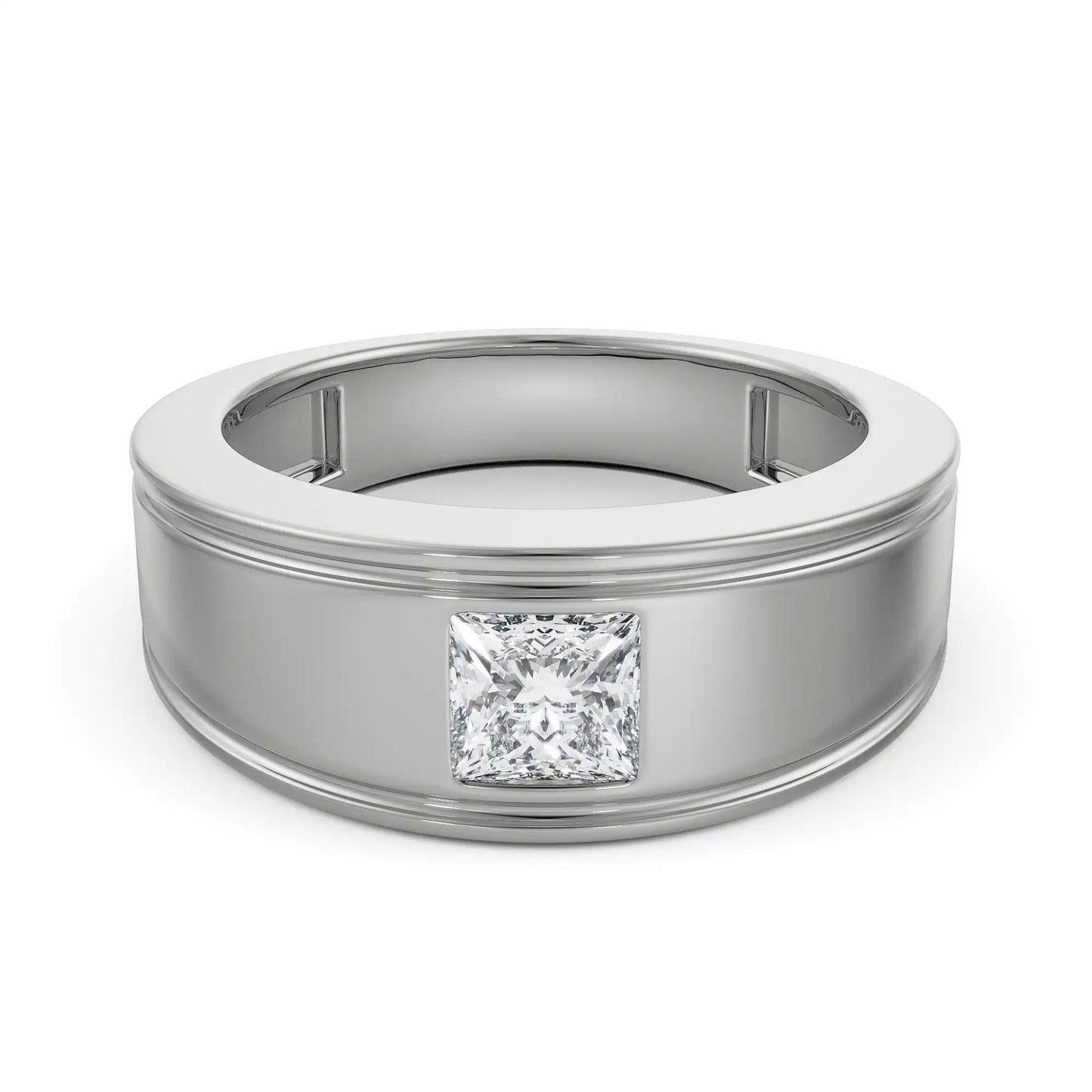 Princess Cut Lab Brilliant Band for Gents