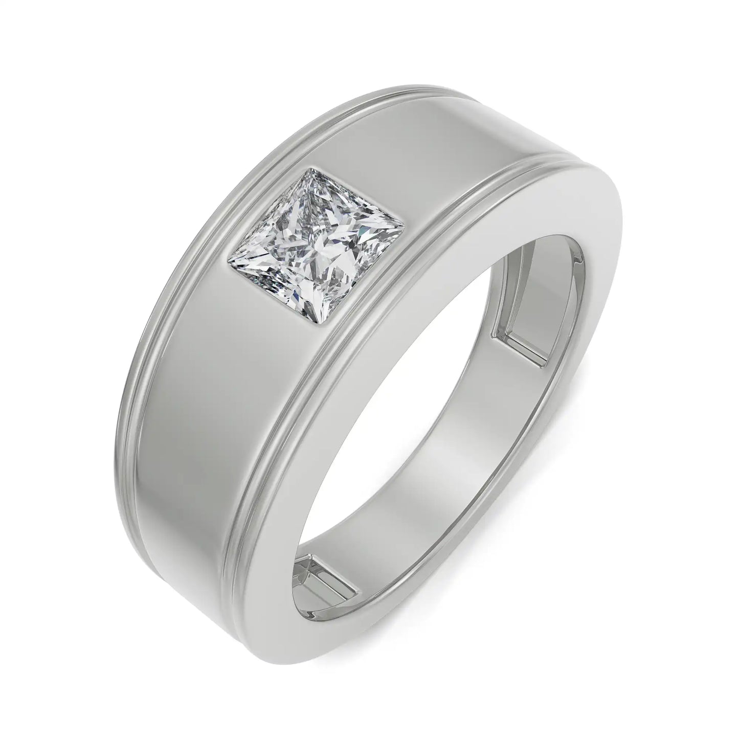 Princess Cut Lab Brilliant Band for Gents