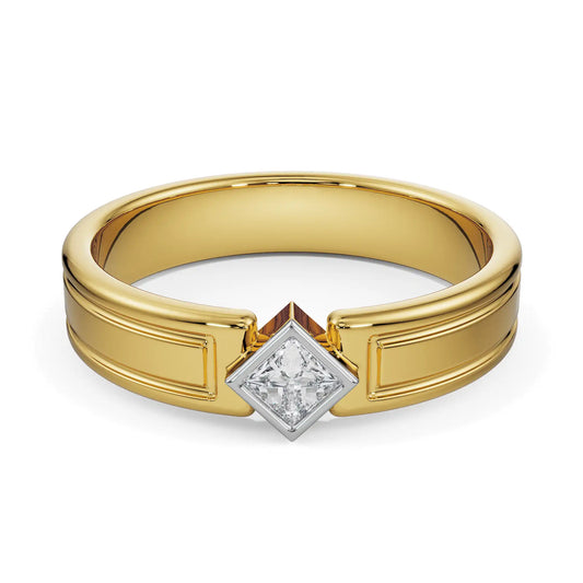 Tilted Princess Cut Lab Grown Brilliant Bridal Band