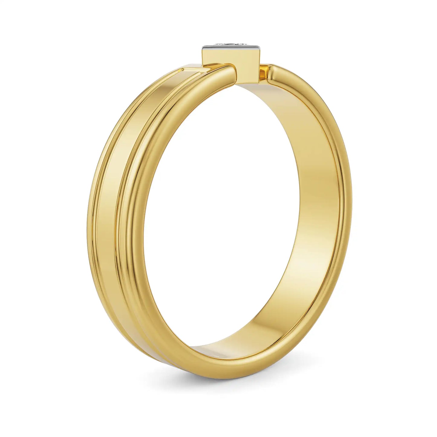 Tilted Princess Cut Lab Grown Brilliant Bridal Band