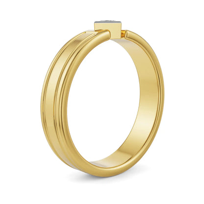 Tilted Princess Cut Lab Grown Brilliant Bridal Band