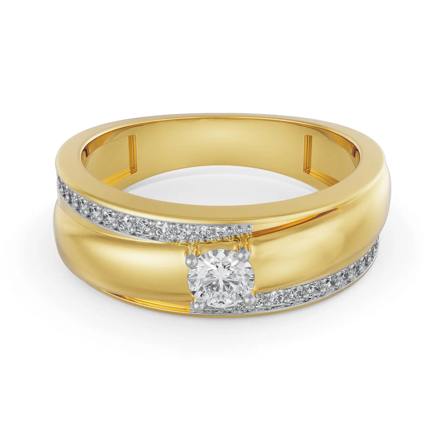 Sleek Line Pavé Lab Grown Radiant Band