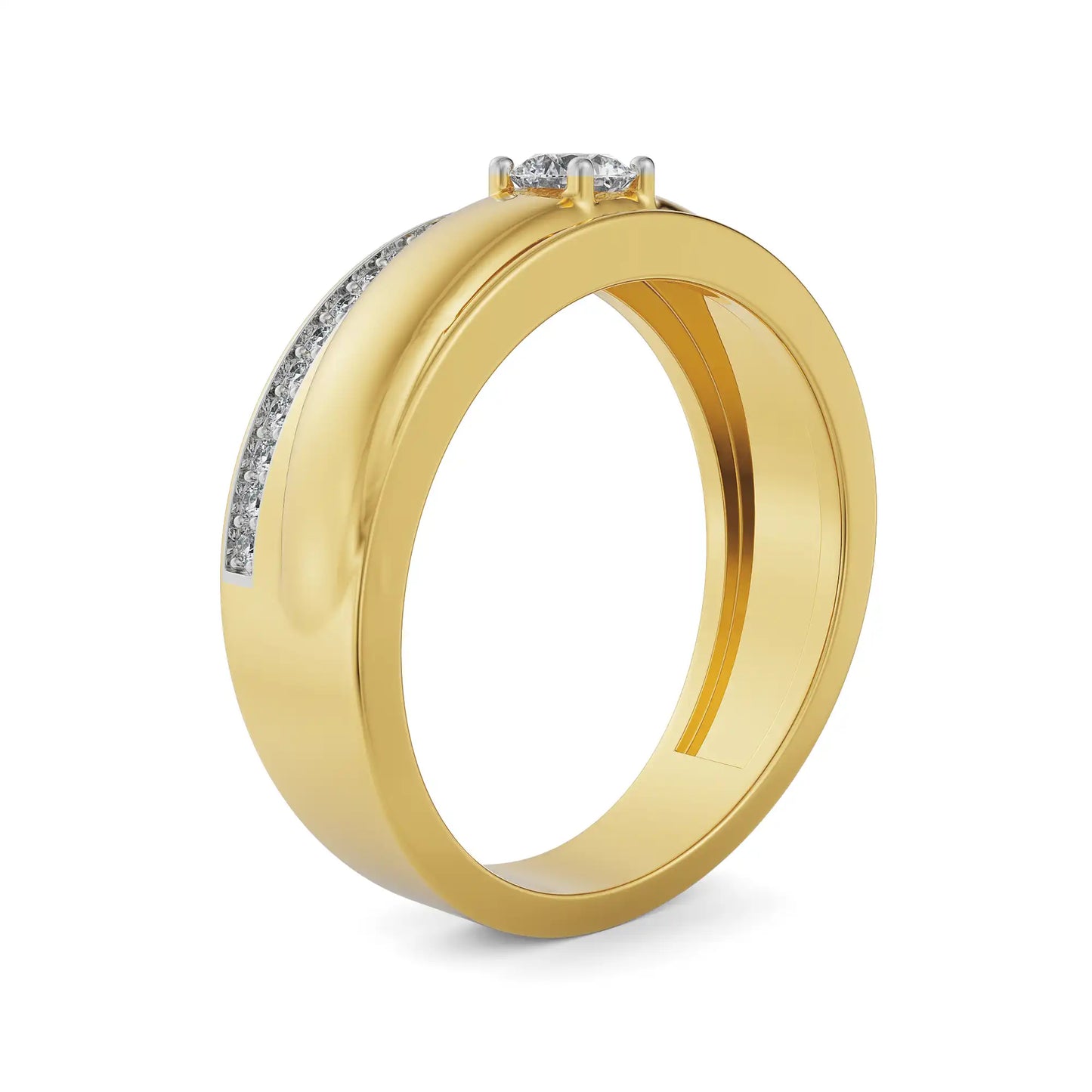 Sleek Line Pavé Lab Grown Radiant Band